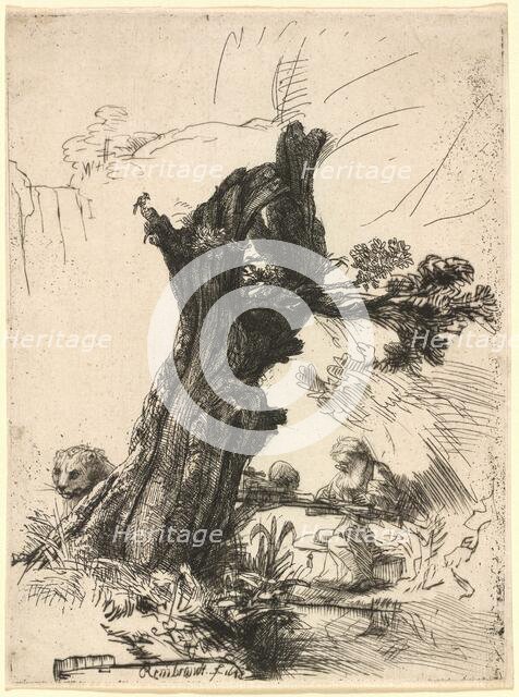 Saint Jerome beside a Pollard Willow, 1648. Creator: Rembrandt Harmensz van Rijn.
