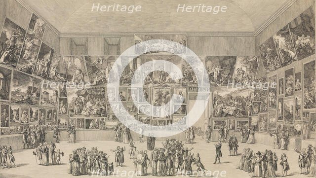 View of the Salon of 1785. Creator: Pietro Antonio Martini.