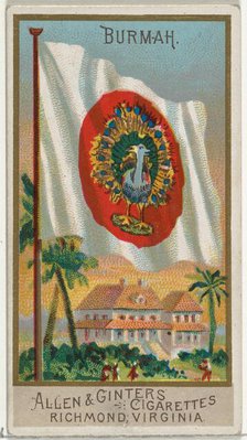 Burma, from Flags of All Nations, Series 2 (N10) for Allen & Ginter Cigarettes Brands, 1890. Creator: Allen & Ginter.