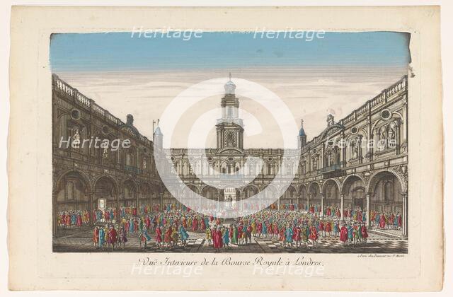 View of the interior of the Royal Exchange in London, 1745-1775. Creator: Unknown.