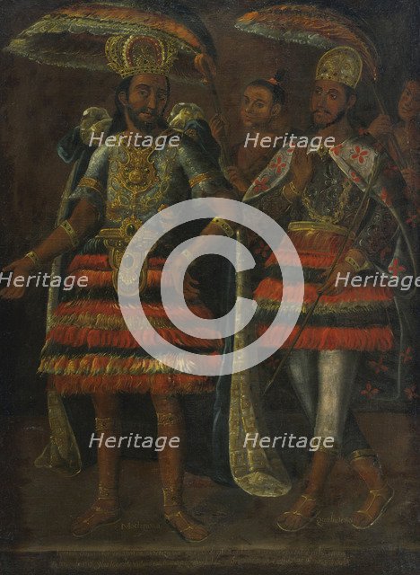 Portrait of Moctezuma and Cuauhtémoc, 17th century. Artist: Anonymous  