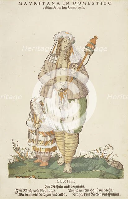 Mauritana in Domestico' from Trachtenbuch von Nurnberg (Costume Book of Nuremberg), co. CLXIII, 1577 Creator: Jost Ammon.