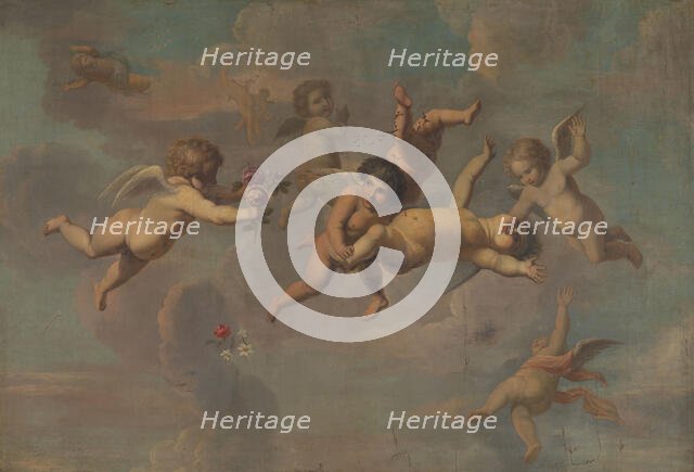 Tumbling Putti with Flowers, c.1650. Creator: Anon.