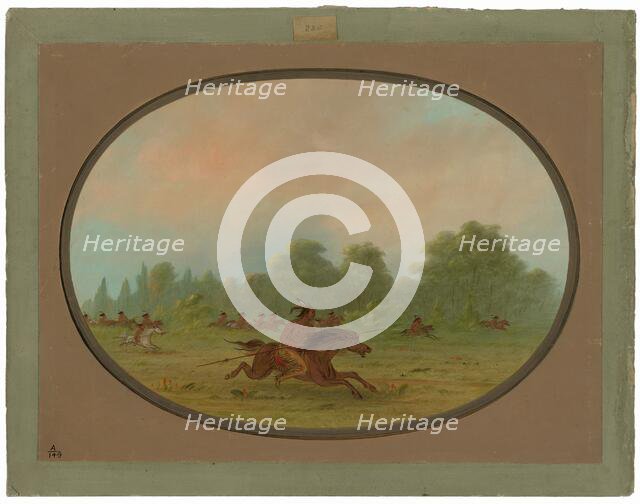 Defile of a Camanchee War Party, 1861/1869. Creator: George Catlin.