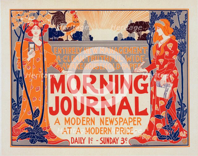 Affiche américaine pour le "Morning Journal"., c1900. Creator: Louis John Rhead.
