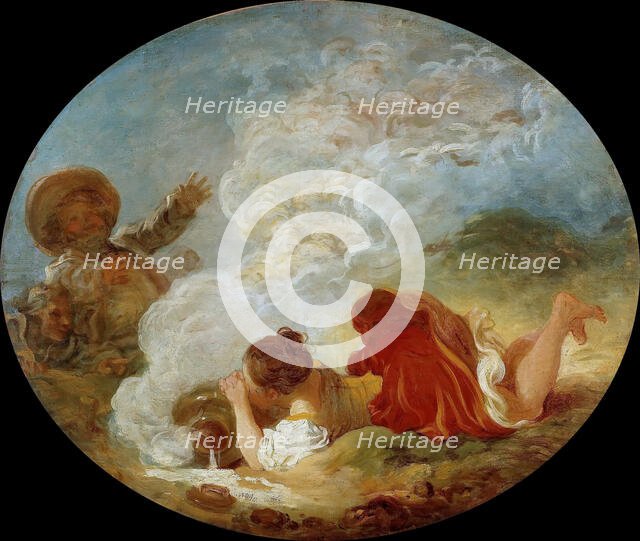 Perrette and the milk pail (The Fables of La Fontaine), ca 1770. Creator: Fragonard, Jean Honoré (1732-1806).