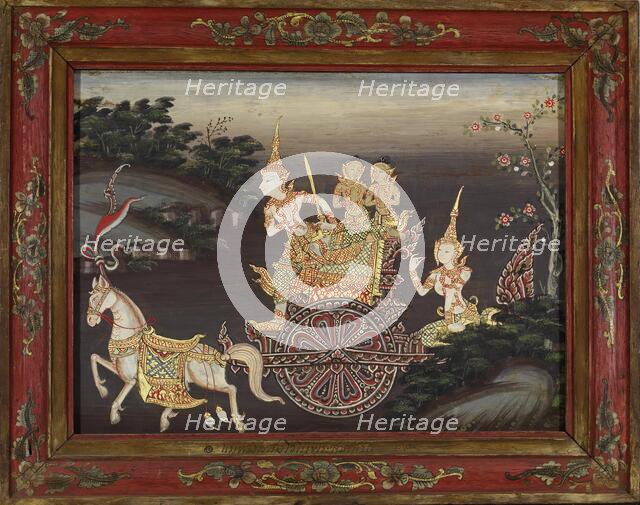 Vessantara Jataka, Chapter 3: Vessantara Gives Away the Chariot, late 19th century. Creator: Unknown.