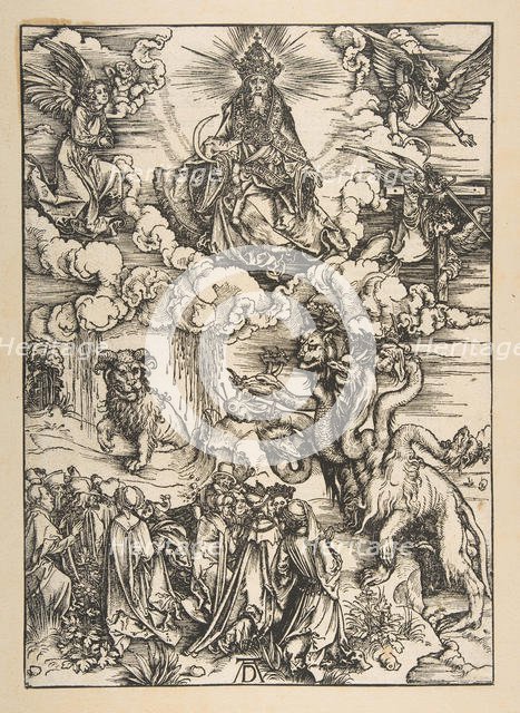 The Beast with Two Horns Like a Lamb, from The Apocalypse, Latin Edition 1511, ca. 1496. Creator: Albrecht Durer.