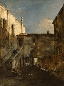 A Venetian Courtyard, c1770s. Creator: Francesco Guardi.
