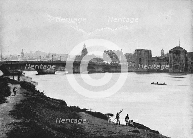 'Newport: The Bridge and Castle', c1896. Artist: Hudson.