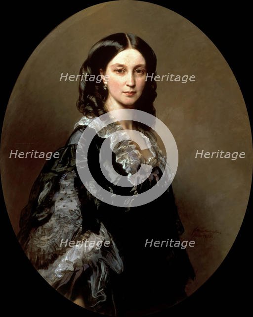 Portrait of Duchess Elizaveta Alexandrovna Baryatinskaya, née Princess Chernysheva (1826-1902), 1858 Creator: Winterhalter, Franz Xavier (1805-1873).