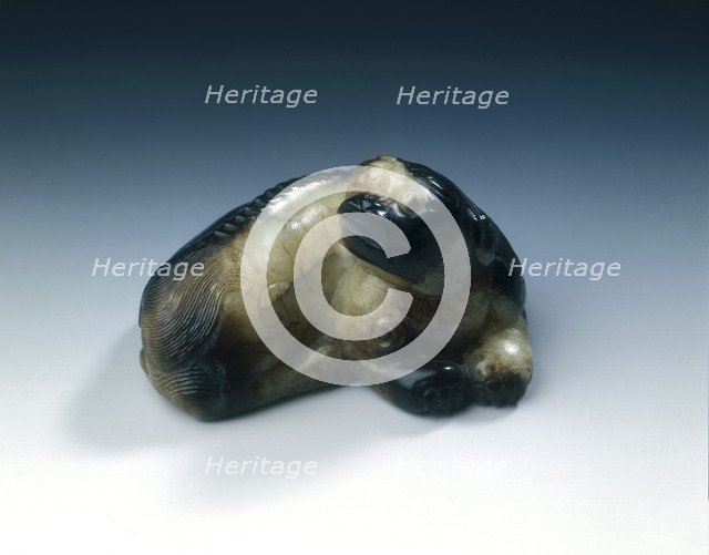 Jade mythical feline, Southern Song-Yuan dynasty, China, 12th-14th century. Artist: Unknown