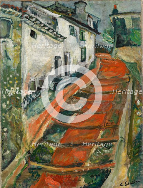 L'escalier rouge à Cagnes (Red Steps in Cagnes), ca 1923. Creator: Soutine, Chaim (1893-1943).