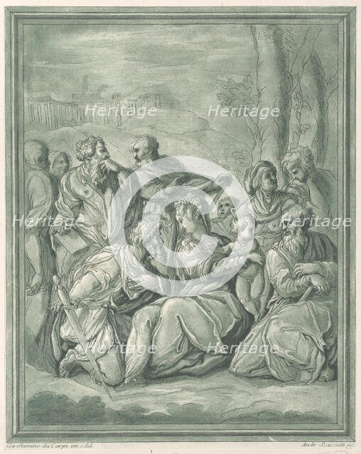 Virgin and child surrounded by figures, ca. 1766. Creator: Andrea Scacciati.