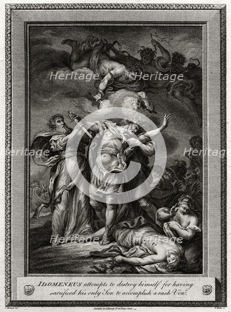 'Idomeneus attempts to destroy himself for having sacrificed his only Son...', 1775. Artist: W Walker