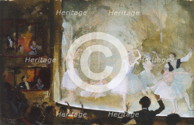 Russian Ballet, Champs-Elysees: Les Sylphides, 1932. Artist: Konstantin Somov.