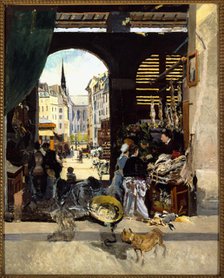 Marche des Carmes (Carmelite market), place Maubert , c1880. Creator: Emile Antoine Guillier.