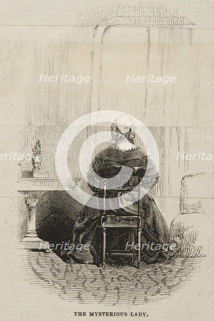 The Mysterious Lady, at the Egyptian Hall, 1845. Creator: Unknown.