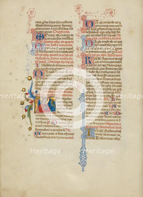 Initial L: Saint Anastasia; Missal, between about 1389 and 1400. Creator: Master of the Brussels Initials.