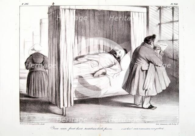 Yeux noirs, front haut, teint brun, barbe favoris...c'est bon!...on te reconnaitra..., 1834. Creator: Honore Daumier.