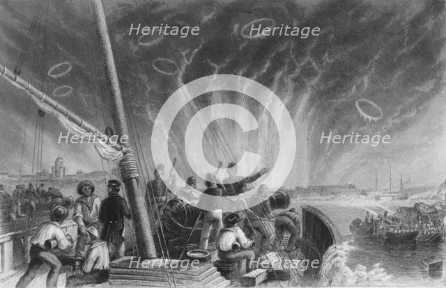 'Bombardment of Sweaborg', 1859. Artist: John Watkins.