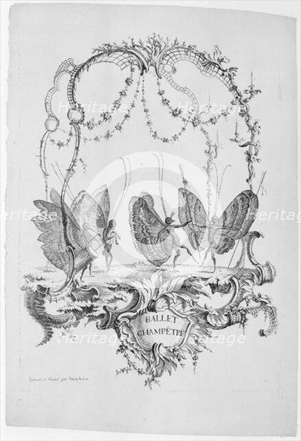 Country Ballet (Ballet Champêtre), from Essai de Papilloneries Humaines par Saint A..., ca. 1756-60. Creator: Charles-Germain de Saint-Aubin.