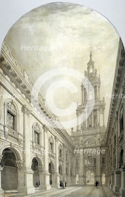 Design for the new Royal Exchange, 1839.                                                   Creator: Frederick Mackenzie.