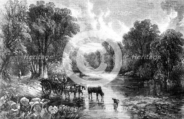 "Summer Time - Crossing the Ford" - painted by T. J. Soper - from the Exhibition of the National Ins Creator: Mason Jackson.