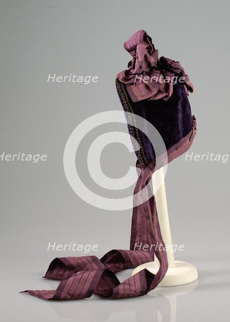 Bonnet, American, ca. 1870. Creator: Mrs. M. Courtney.