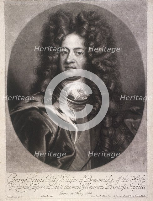 Oval portrait of George I, King of Great Britain, c1700. Artist: Joseph Smith