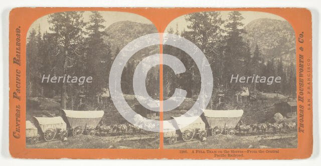 A Full Team on the Sierras - From the Central Pacific Railroad, 1867. Creator: Lawrence & Houseworth.