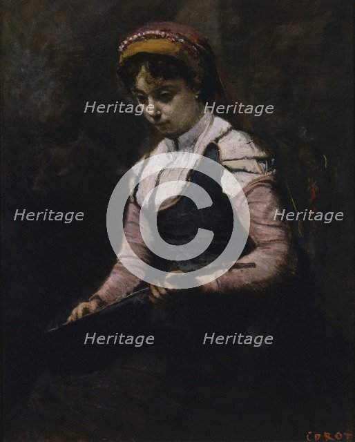 Femme à la Mandoline (Girl with Mandolin) , Between 1860 and 1865.