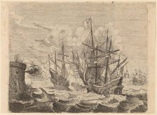 Heemskerck's Victory Over the Spanish Fleet at Gibraltar, 1634. Creator: Willem Basse.