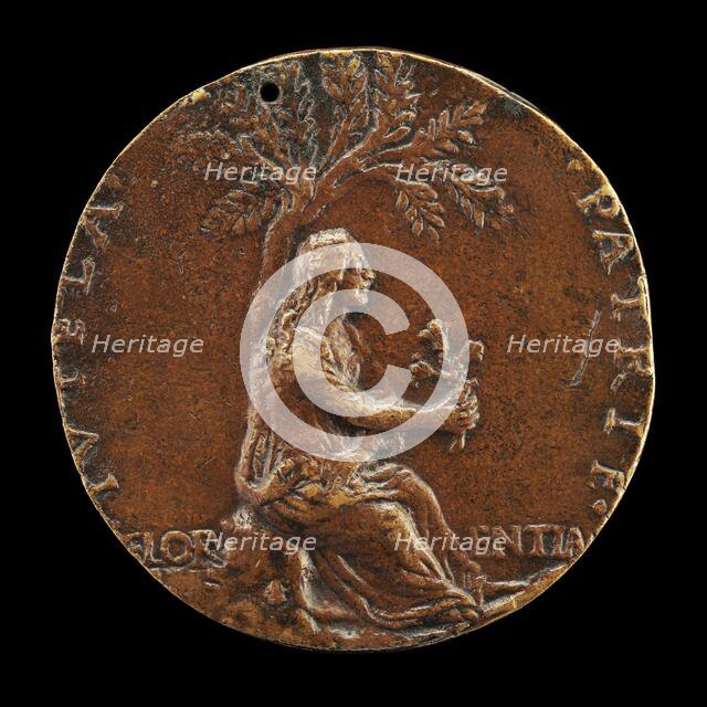 Florence under a Laurel(?) Tree, Holding Three Lilies [reverse], c. 1490. Creator: Niccolo Fiorentino.