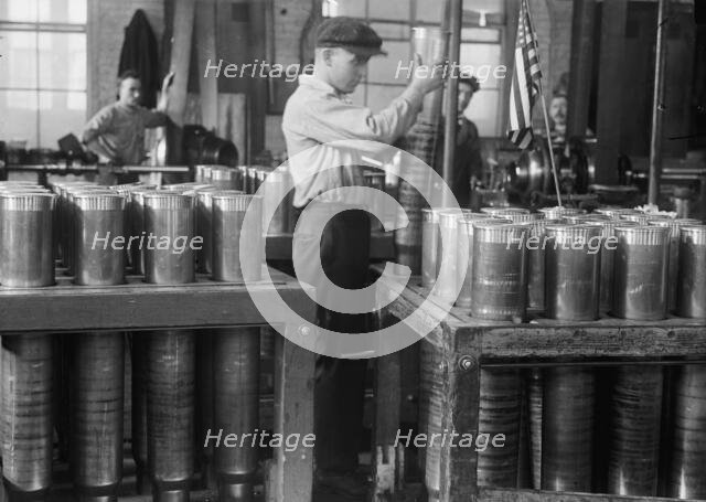 Navy Yard, U.S., Washington - Packing And Handling Cartridge Cases, 1917. Creator: Harris & Ewing.