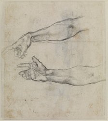 Studies of an outstretched arm for the fresco The Drunkenness of Noah, c.1508. Artist: Buonarroti, Michelangelo (1475-1564)