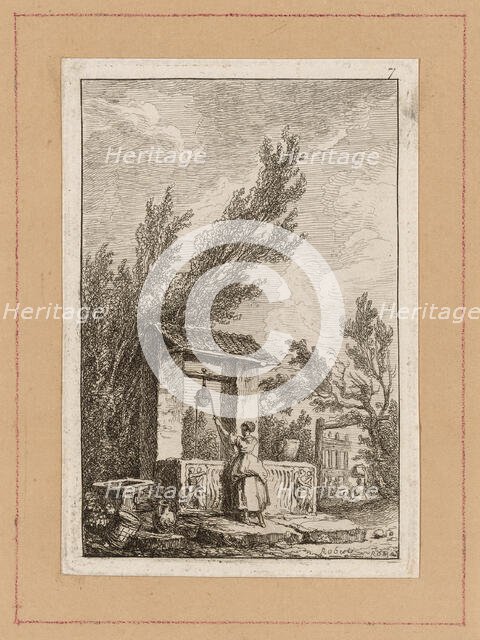 Plate Seven from Evenings in Rome, 1763/64. Creator: Hubert Robert.