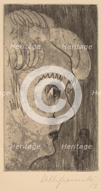 Head in Profile, 1923. Creator: Walter Gramatté.