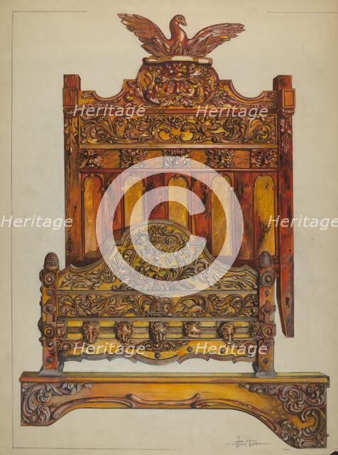 Bedstead, c. 1937. Creator: Florence Truelson.