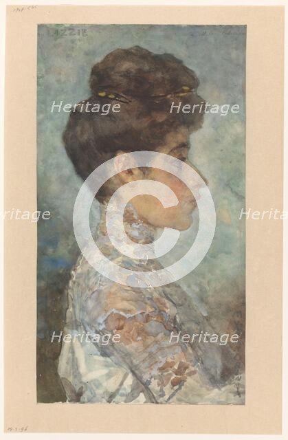 Portrait of Lizzy, in profile to the right, 1874-1918. Creator: Martinus van Andringa.