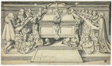 Design for Epitaph: Family Members Kneeling Before Tomb, n.d. Creator: Hans Holbein the Younger.