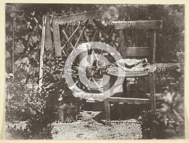 Chaise dans un Jardin, 1842/50, printed 1965. Creator: Hippolyte Bayard.