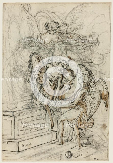 Allegory in Honor of King Stanislas Leczynski (recto), n.d. Creator: Claude-Louis Desrais.