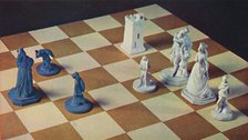 'Eighteenth-Century Chessmen in Blue and White Stoneware', 1948. Artist: Unknown.