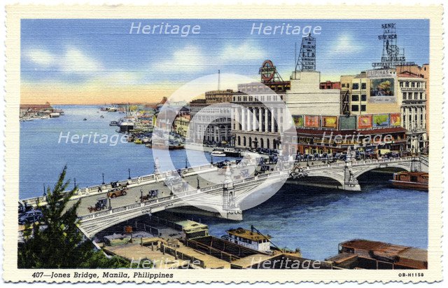 Jones Bridge, Manila, Phillipines, 1940. Artist: Unknown