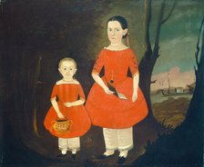 Sisters in Red, c. 1840/1850. Creator: Sturtevant J. Hamblin.
