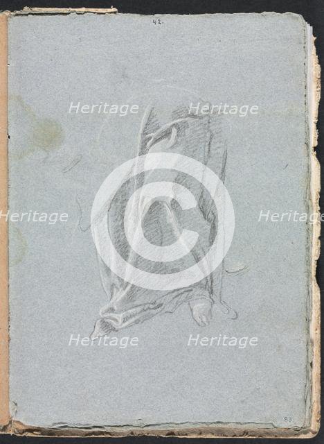 Verona Sketchbook: Drapery with foot (page 83), 1760. Creator: Francesco Lorenzi (Italian, 1723-1787).