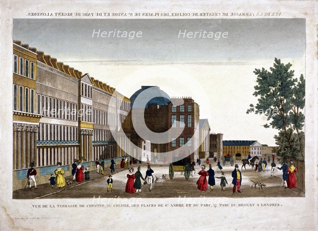 Chester Terrace, St Marylebone, London, c1830. Artist: Anon