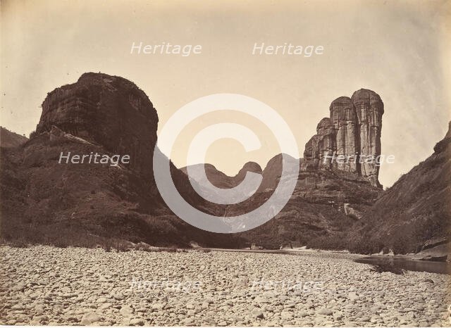 Piled Stone Mountain Near Sing Chang, ca. 1869. Creator: Afong Lai.