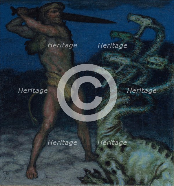 Hercules and Hydra. Artist: Stuck, Franz, Ritter von (1863-1928)